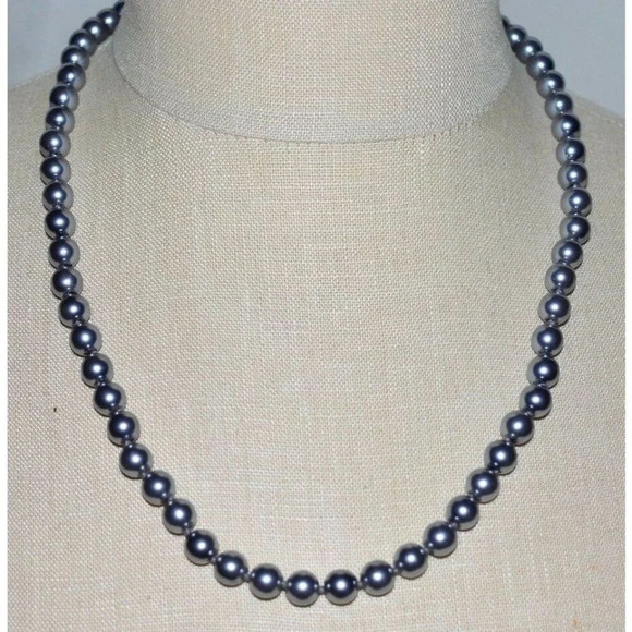 ERWIN PEARL Faux Silver Glass Pearl Choker Necklac - Picture 1 of 3